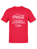 Officially Licensed Coca-Cola "The Pause That Refreshes" Retro Men's T-shirt
