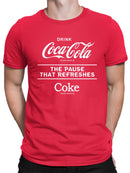 Officially Licensed Coca-Cola "The Pause That Refreshes" Retro Men's T-shirt
