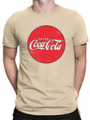 Officially Licensed Coca-Cola Round Vintage Logo Sign Men's T-shirt