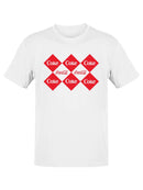 Officially Licensed Coca-Cola Checkerboard Coke Pattern Design Men's T-shirt