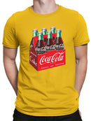 Officially Licensed Coca-Cola Six-Pack Bottle Retro Design Men's T-shirt