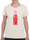 Officially Licensed Coca-Cola Vintage Contour Bottle Design Women's T-shirt