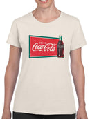 Officially Licensed Coca-Cola Vintage Bottle & Sign Retro Women's T-shirt