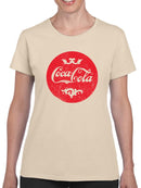Officially Licensed Coca-Cola Vintage Crown Logo Design Women's T-shirt