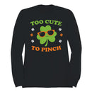 Too Cute to Pinch Fun St. Patricks Day Shamrock Design Women's Sweatshirt