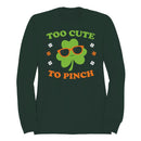 Too Cute to Pinch Fun St. Patricks Day Shamrock Design Women's Sweatshirt