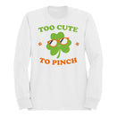 Too Cute to Pinch Fun St. Patricks Day Shamrock Design Women's Sweatshirt