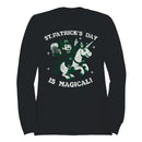 St. Patricks Day is Magical Leprechaun Riding a Unicorn Women's Sweatshirt