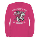 St. Patricks Day is Magical Leprechaun Riding a Unicorn Women's Sweatshirt