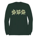 Cute Shamrock Faces Playful St. Patricks Day Clover Design Women's Sweatshirt