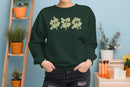 Cute Shamrock Faces Playful St. Patricks Day Clover Design Women's Sweatshirt