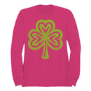 Heart-Shaped Shamrock St. Patricks Day Symbol of Luck Women's Sweatshirt