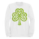 Heart-Shaped Shamrock St. Patricks Day Symbol of Luck Women's Sweatshirt