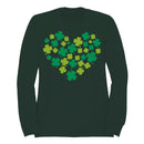 Shamrock Heart Lucky Clover St. Patricks Day Design Women's Sweatshirt