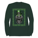 St. Patricks Day Dog with Shamrock Glasses and Green Hat Women's Sweatshirt