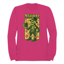 Slainte Skeleton Leprechaun St. Patricks Day Cheers Design Women's Sweatshirt