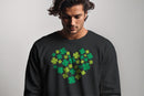 Shamrock Heart Lucky Clover St. Patricks Day Design Men's Sweatshirt