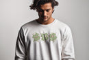 Cute Shamrock Faces Playful St. Patricks Day Clover Design Men's Sweatshirt