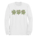Cute Shamrock Faces Playful St. Patricks Day Clover Design Men's Sweatshirt