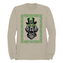 St. Patricks Day Dog with Shamrock Glasses and Green Hat Men's Sweatshirt