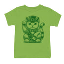 Lucky Maneki-Neko Cat in Leprechaun Hat St. Patricks Day Youth's T-shirt
