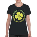 Here for the Shenanigans Fun St. Patricks Day Shamrock Women's T-shirt