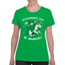St. Patricks Day is Magical Leprechaun Riding a Unicorn Women's T-shirt