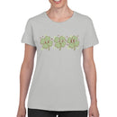 Cute Shamrock Faces Playful St. Patricks Day Clover Design Women's T-shirt