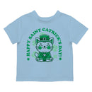 Happy Saint Catricks Day Cute Leprechaun Cat Design Toodler's T-shirt