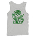 Lucky Maneki-Neko Cat in Leprechaun Hat St. Patricks Day Men's Tank Top