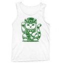 Lucky Maneki-Neko Cat in Leprechaun Hat St. Patricks Day Men's Tank Top