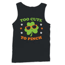 Too Cute to Pinch Fun St. Patricks Day Shamrock Design Men's Tank Top