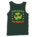 Too Cute to Pinch Fun St. Patricks Day Shamrock Design Men's Tank Top