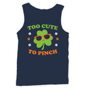 Too Cute to Pinch Fun St. Patricks Day Shamrock Design Men's Tank Top