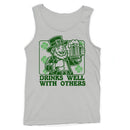 Drinks Well with Others Funny St. Patricks Day Leprechaun Men's Tank Top