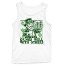 Drinks Well with Others Funny St. Patricks Day Leprechaun Men's Tank Top