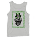 St. Patricks Day Dog with Shamrock Glasses and Green Hat Men's Tank Top