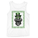St. Patricks Day Dog with Shamrock Glasses and Green Hat Men's Tank Top