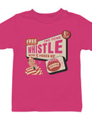 Officially Licensed Dubble Bubble Retro Whistle Ad Youth's T-shirt