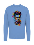Frida Kahlo Vibrant Abstract Portrait Women's Long Sleeve