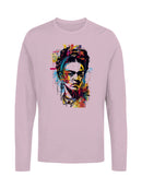 Frida Kahlo Vibrant Abstract Portrait Women's Long Sleeve