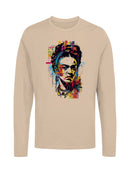 Frida Kahlo Vibrant Abstract Portrait Women's Long Sleeve