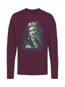 Frida Kahlo Unstoppable Bloom: Artistic Floral Portrait Women's Long Sleeve