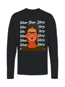Frida Kahlo Embrace Your Narrative: A Colorful Portrait Women's Long Sleeve