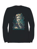 Frida Kahlo Unstoppable Bloom: Artistic Floral Portrait Women's Sweatshirt
