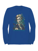 Frida Kahlo Unstoppable Bloom: Artistic Floral Portrait Women's Sweatshirt