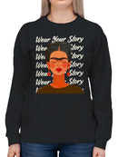 Frida Kahlo Embrace Your Narrative: A Colorful Portrait Women's Sweatshirt