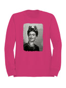 Frida Kahlo Iconic Portrait of a Woman with Floral Headpiece Women's Sweatshirt