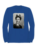 Frida Kahlo Iconic Portrait of a Woman with Floral Headpiece Women's Sweatshirt