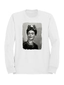 Frida Kahlo Iconic Portrait of a Woman with Floral Headpiece Women's Sweatshirt